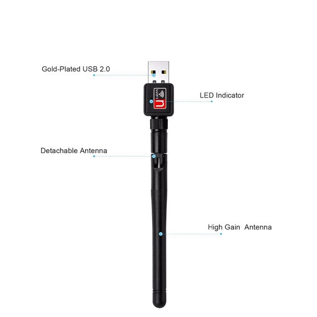USB Wifi - USB thu Wifi 802.11n Cho Máy Bàn Có Anten tốc độ 150MB | BigBuy360 - bigbuy360.vn