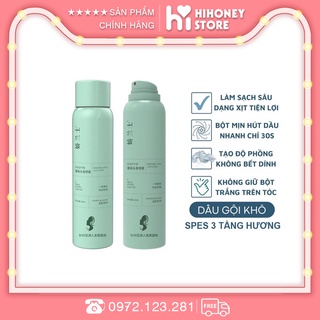 Dầu gội khô dạng xịt Spes 150ml, dầu gội đầu khô nữ không bết dính phồng tóc nội địa trung.