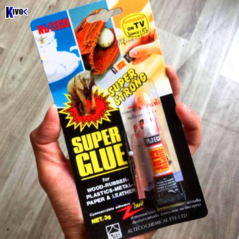 Keo Dán Đa Năng Siêu Dính Siêu Chắc Chắn Super Glue Alteco Con Voi Super Strong Thái Lan 3g- Keo Dán Gỗ, Nhựa,..- Kivo