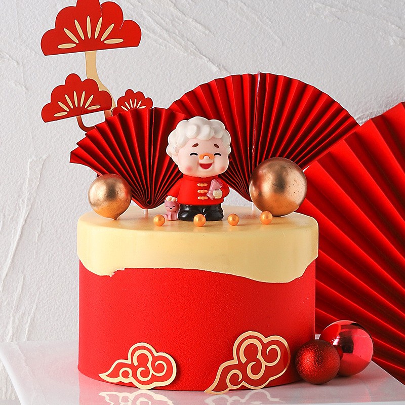 [SIÊU RẺ❤️] – Ông Bà Tóc Xoăn (1 Cặp) - Trang trí bánh sinh nhật bánh kem