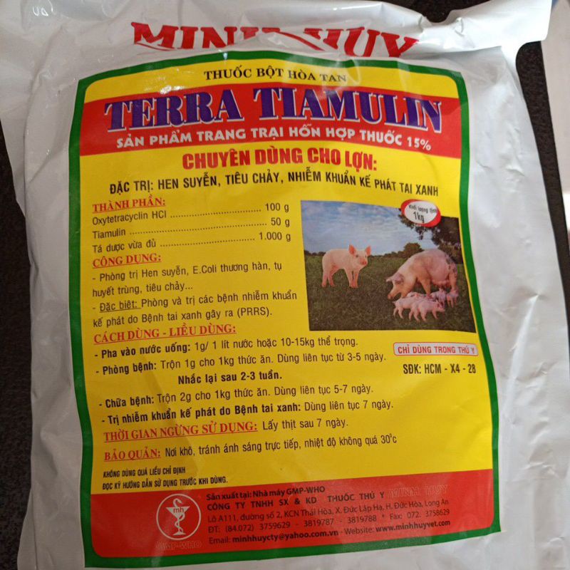 TERRA TIAMULIN 1kg sản phẩm trang trại chuyên dùng cho lợn