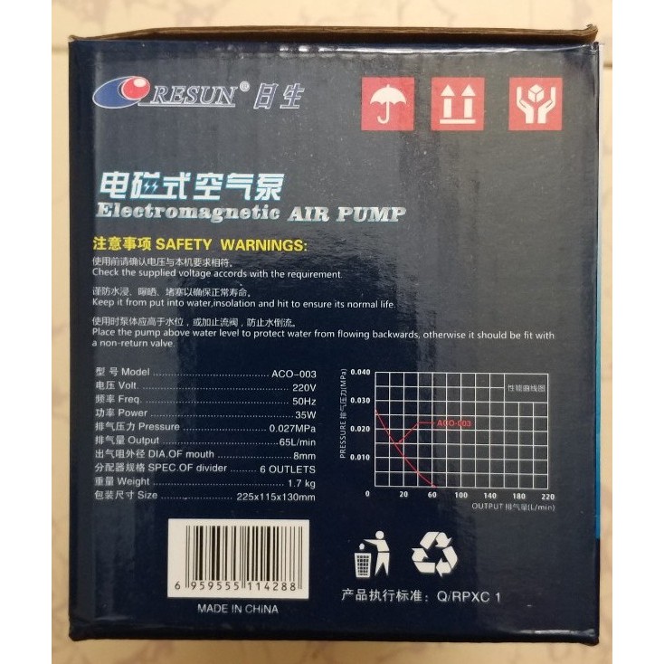 Máy thổi khí oxy Resun ACO-003 CÔNG SUẤT 35W