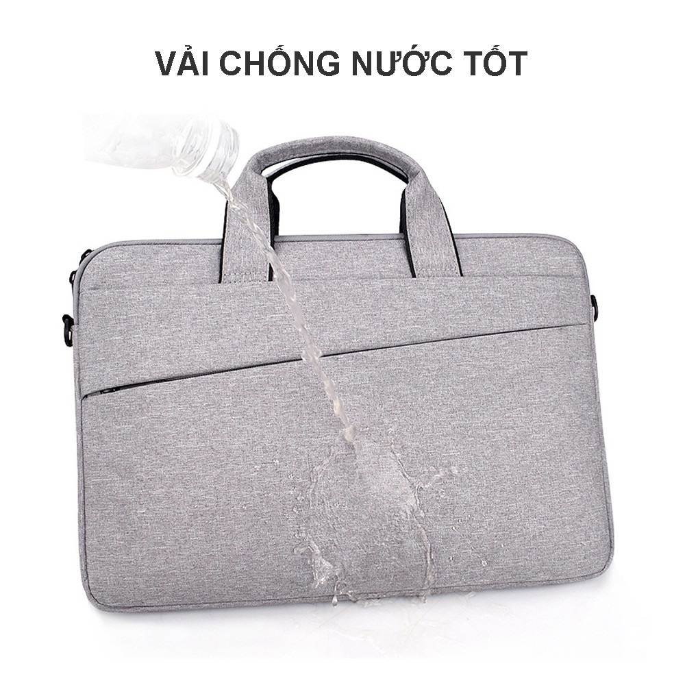 Túi chống sốc Laptop Macbook, cặp đựng laptop 15.6, 14.1, 13.3 inch, nhiều ngăn có tay xách và quai mang