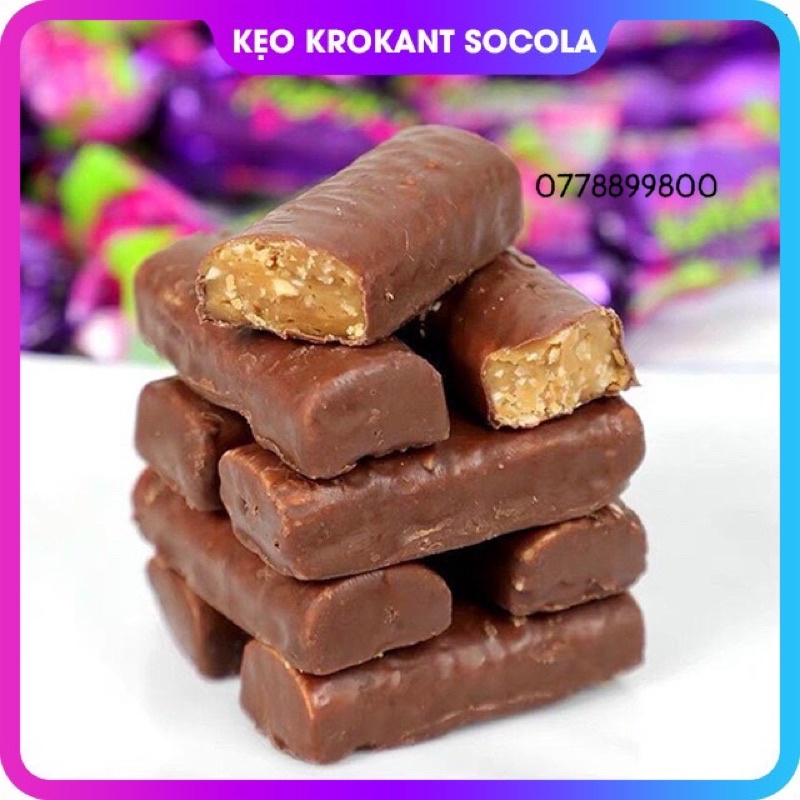 KẸO SOCOLA HẠNH NHÂN NGA KPOKAHT 275GR/ KẸO TÍM NGA/KẸO SOCOLA KROKANT