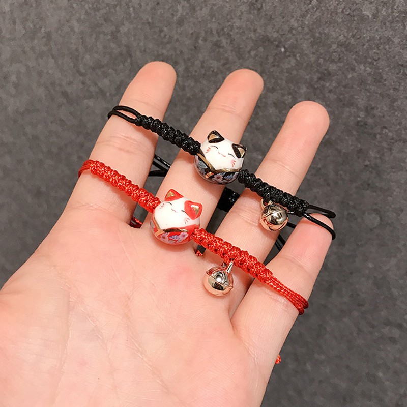 Vòng tay handmade Mèo NEKO Nhật bản 6 Màu sắc biểu tượng may mắn ý nghĩa phong cách Dễ thương