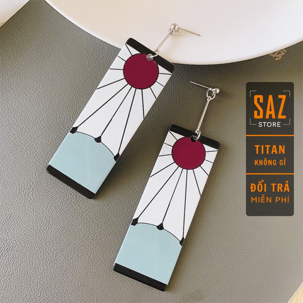 Khuyên tai tròn dạng xỏ nam nữ SAZ màu bạc đen đơn giản đẹp nhỏ xinh - HT Hamakado