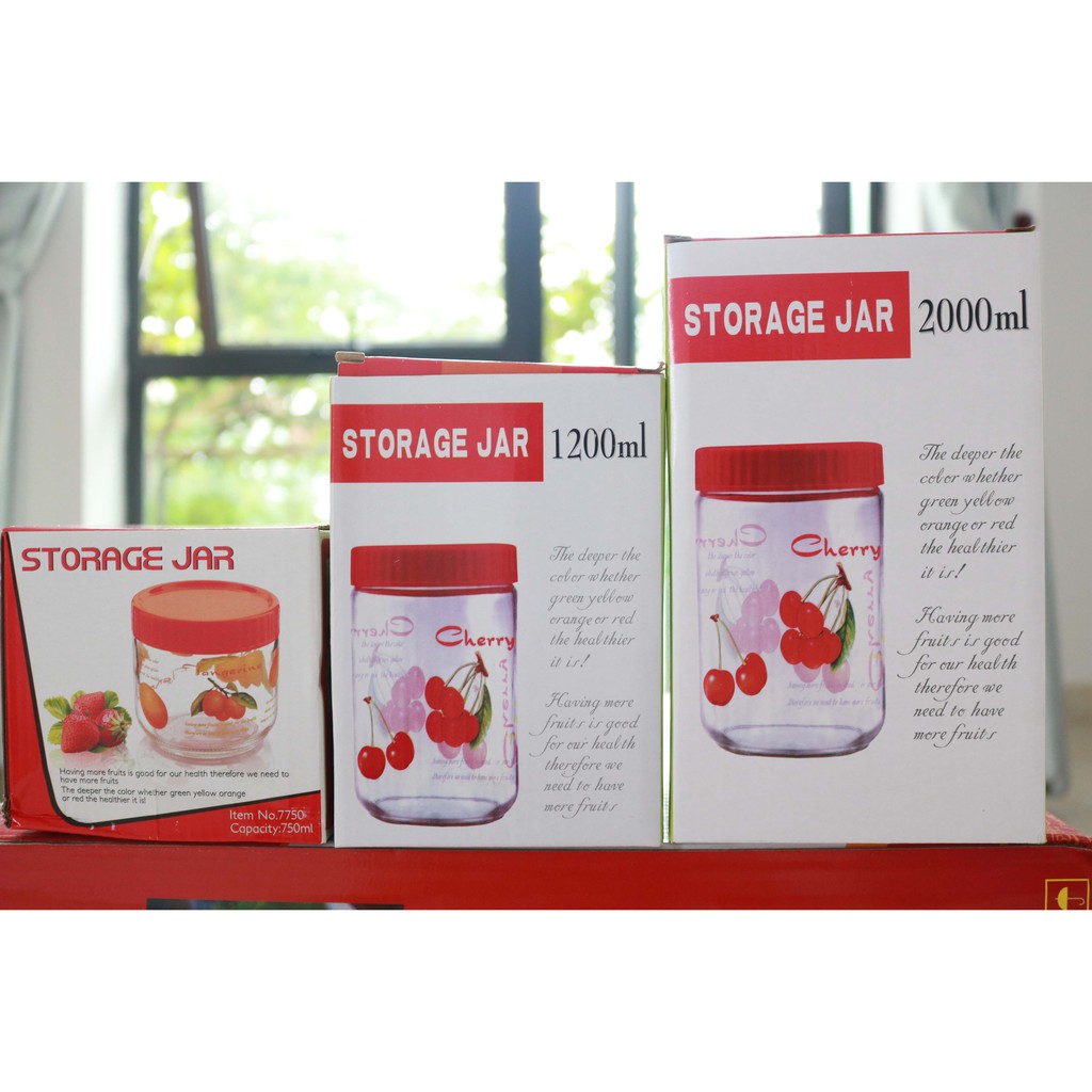 Hũ Thủy Tinh Nắp Nhựa Đa Năng Dung Tích 750ml, 1200ml và 2000ml