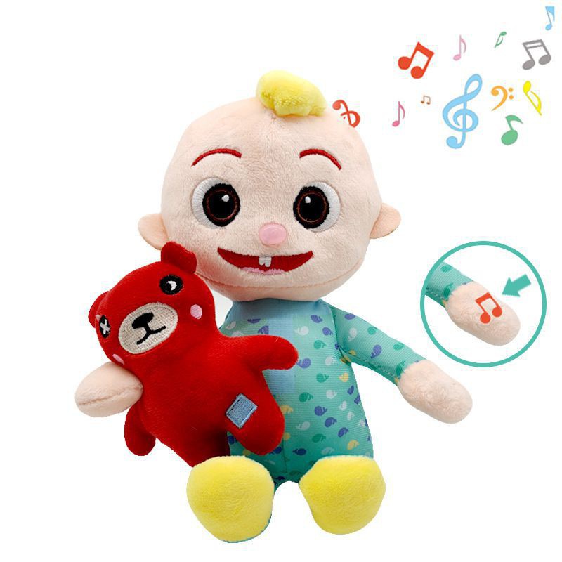 【Singing🎵 JJ】Cocomelon JJ Plushie Toy Baby Stuffed Doll Bedtime with 7English Songs Soft Plush Toy for Babies Kids Gifts Baby Educational Toys