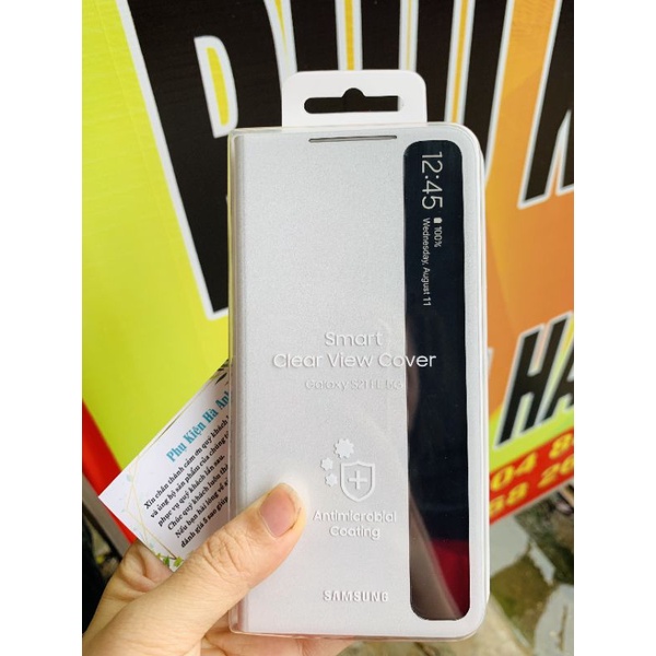 Bao Da S21 FE Smart Clear View Cover Chính Hãng Samsung Việt Nam Full Box Nguyên Seal