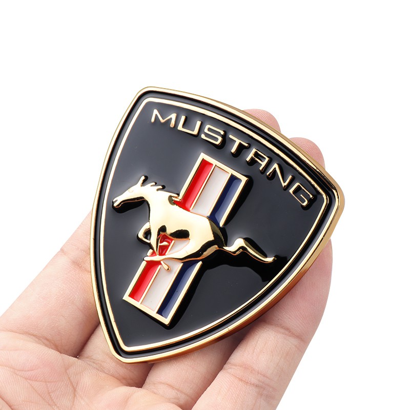 Logo 3d kim loại mustang dán trang trí xe mô tô