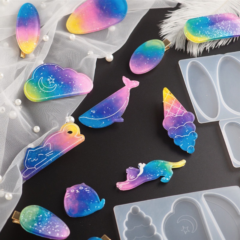 Set 4 Khuôn Làm Kẹp Tóc Trang Sức Thủ Công Đa Ứng Dụng