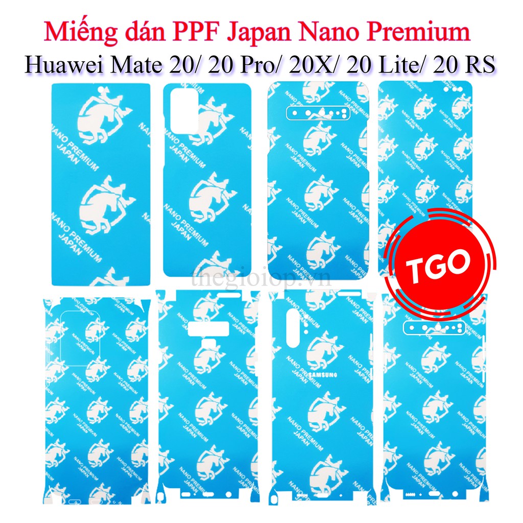 Miếng dán PPF cao cấp Huawei Mate 20/ Mate 20 Pro/ Mate 20 Lite/ Mate 20X/ Mate 20RS Japan Nano Premium