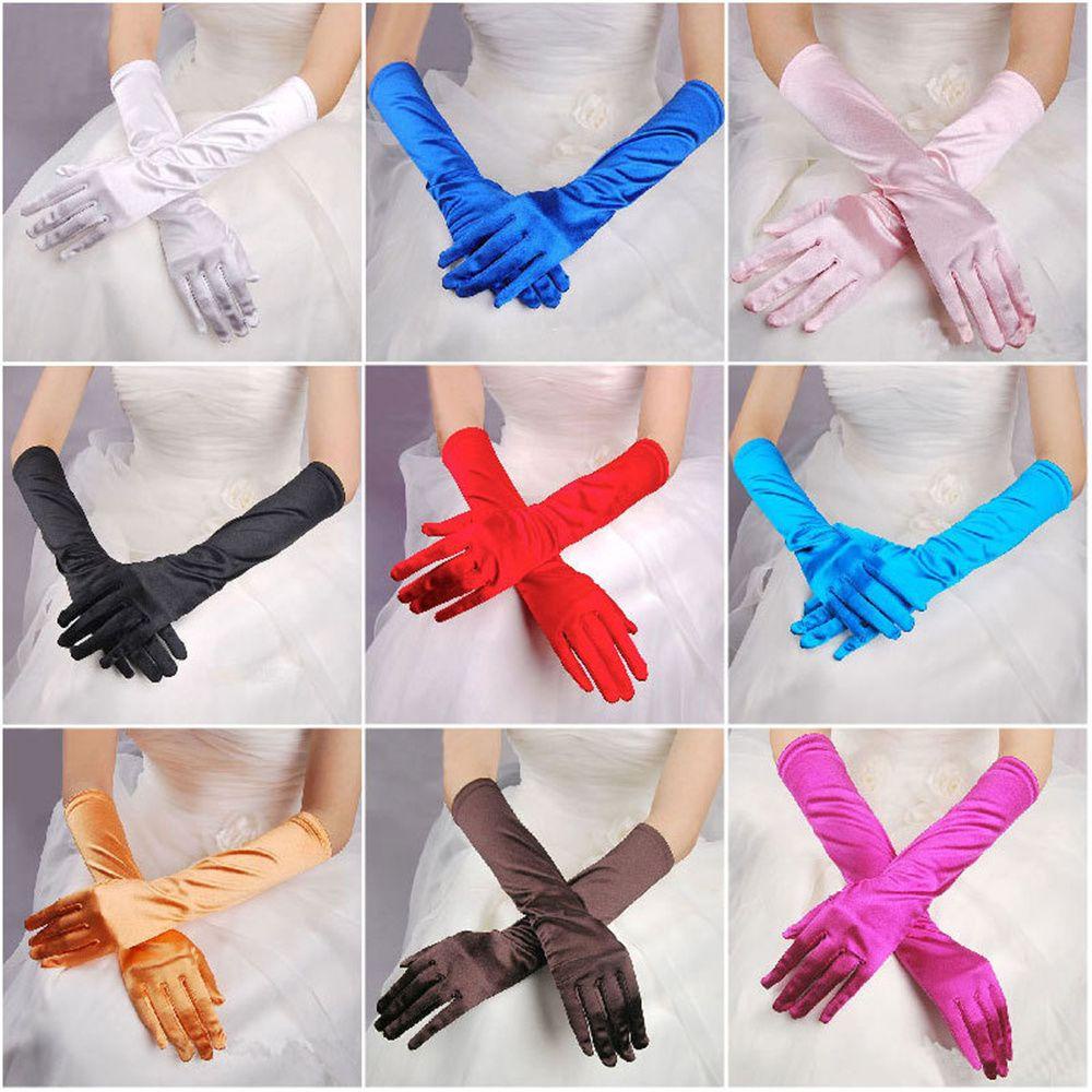 Găng Tay Dài Ngón Tay KENT1 Đen Trắng|Phụ Kiện Hóa Trang Cho Cô Dâu