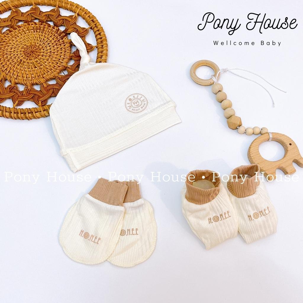 Set Mũ Bao Tay Bao Chân Hrnee Sơ Sinh Chất Modal Mềm Mại Cho Bé Trai Bé Gái Sơ Sinh 0-3 Tháng/ Neborn/Nb