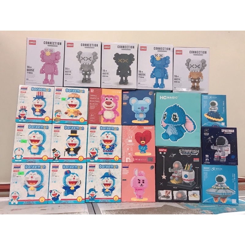 Đồ Chơi Lắp Ráp Lego Hình Stitch Xanh dễ thương tặng kèm búa và dụng cụ tháo lắp