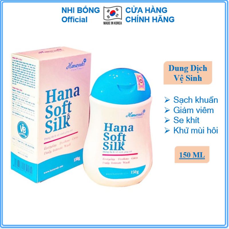 Dung Dịch Vệ Sinh Phụ Nữ Làm Hồng Vùng Kín Sạch Khử Mùi Giảm Viêm Ngứa HANA SOFT 150g