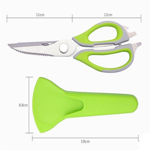 [Kéo Dao 2in1] Kéo Cắt Gà Và Thực Phẩm Nhà Bếp Lưỡi Răng Cưa Kèm Vỏ Nam Châm Bảo Vệ Đa Năng Cao Cấp