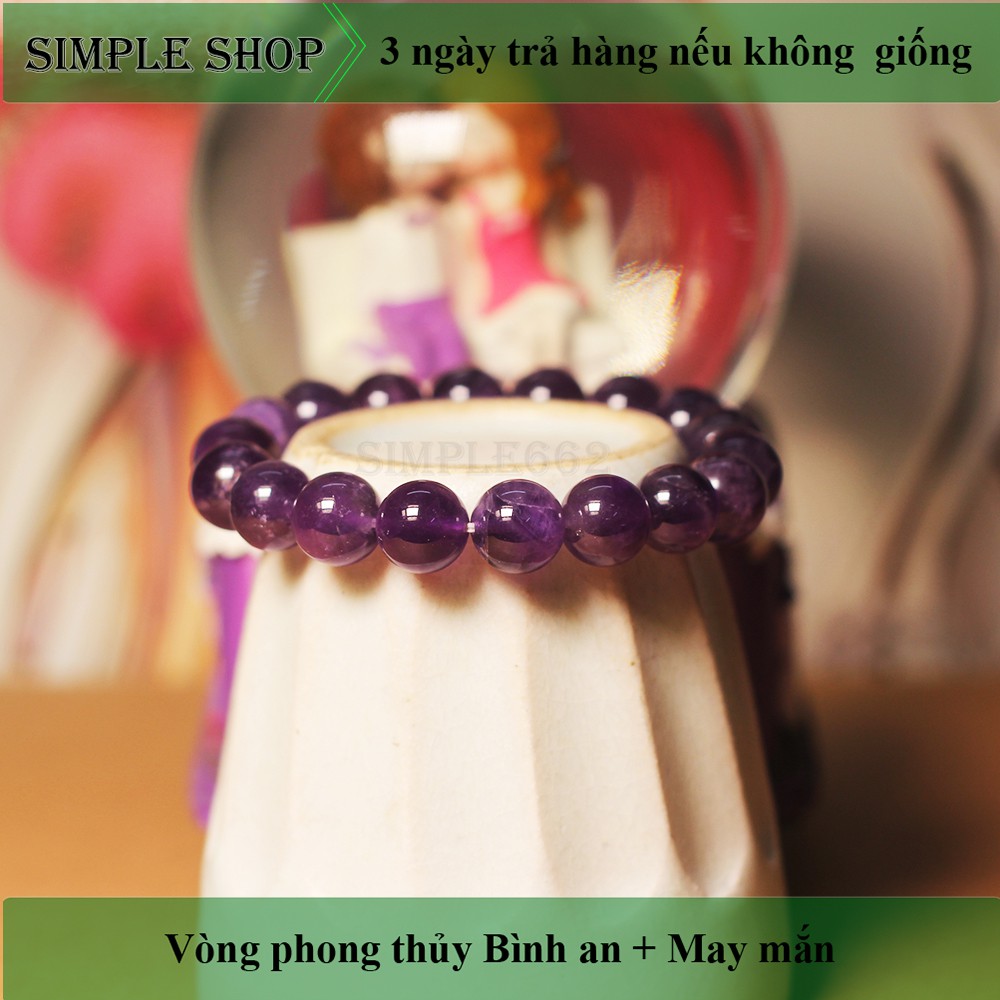 Vòng tay phong thủy ĐÁTHẠCHANH Tím đầy mê hoặc hợp HỎA