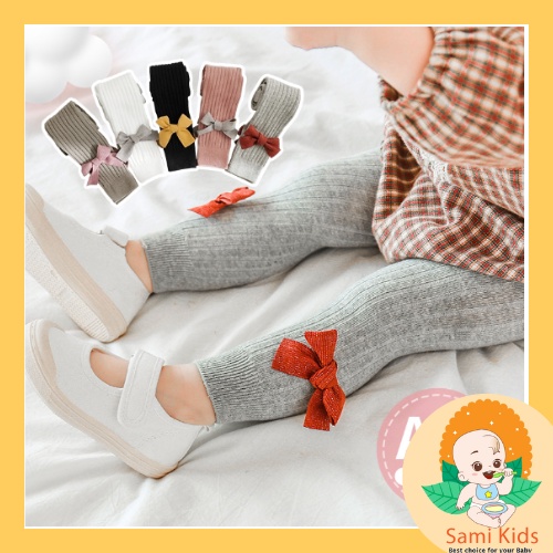 Quần tất cho bé trai bé gái sơ sinh, quần legging len không bàn thu đông cho bé SAMI KIDS