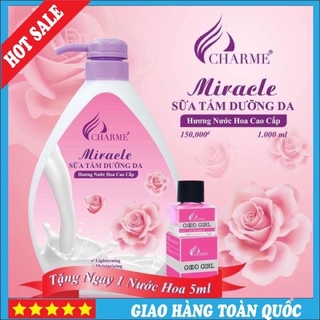 Sữa tắm nước hoa miracle 1000ml cho nữ tặng nước hoa mini