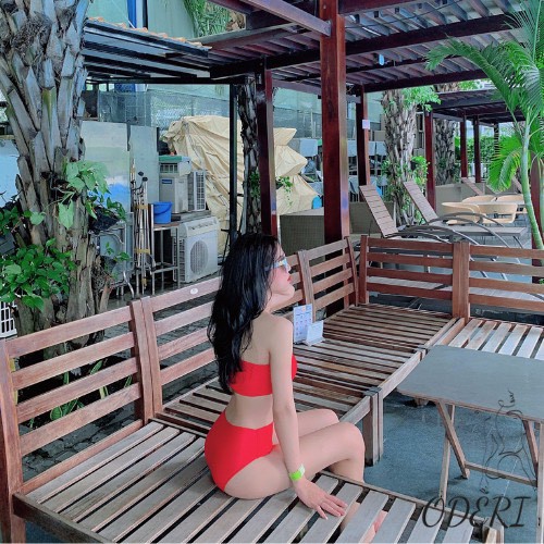 Bikini, Đồ Bơi Đi Biển Hai Mảnh Cúp Ngực Quần Cạp Cao ODERI HM-091