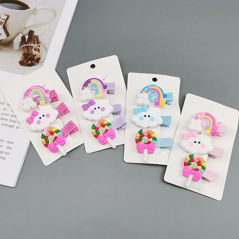 Set 3 Kẹp Tóc Cầu Vồng Dễ Thương Cho Bé Gái