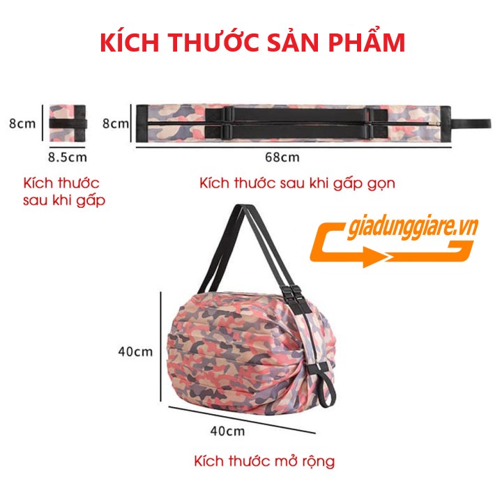 Túi đa năng GẤP GỌN túi xách du lịch mua sắm vải cao cấp chống nước chống bụi quai đeo tiện lợi - giadunggiare.vn