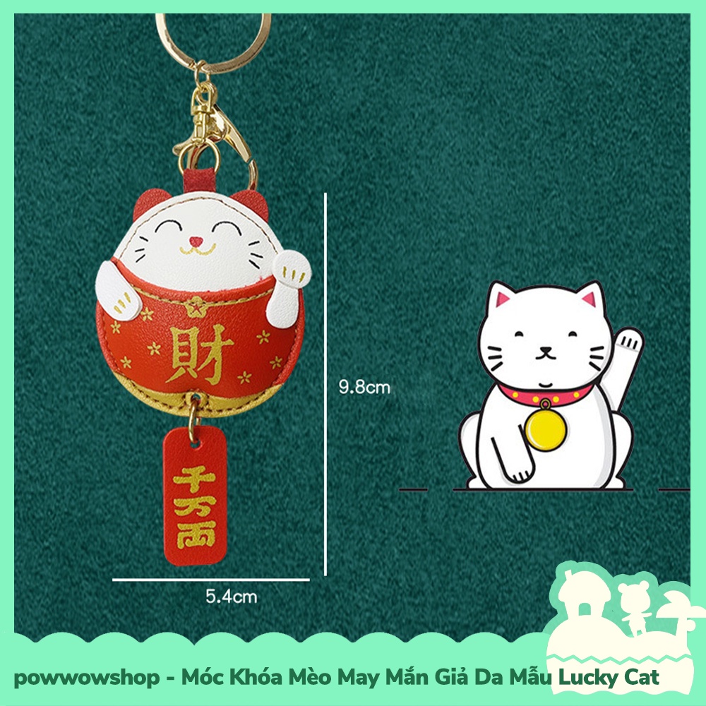 [Sẵn VN - Hỏa Tốc] Móc Khóa Chuông Gió Mèo May Mắn Lucky Cat Giả Da Mẫu Mèo Lucky Cat
