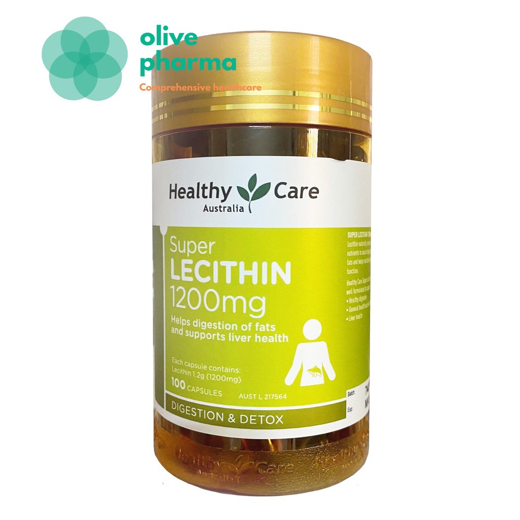 (Mẫu mới) Viên Uống Mầm Đậu Nành Super Lecithin 1200mg 100 viên (Lecithin Healthy Care)