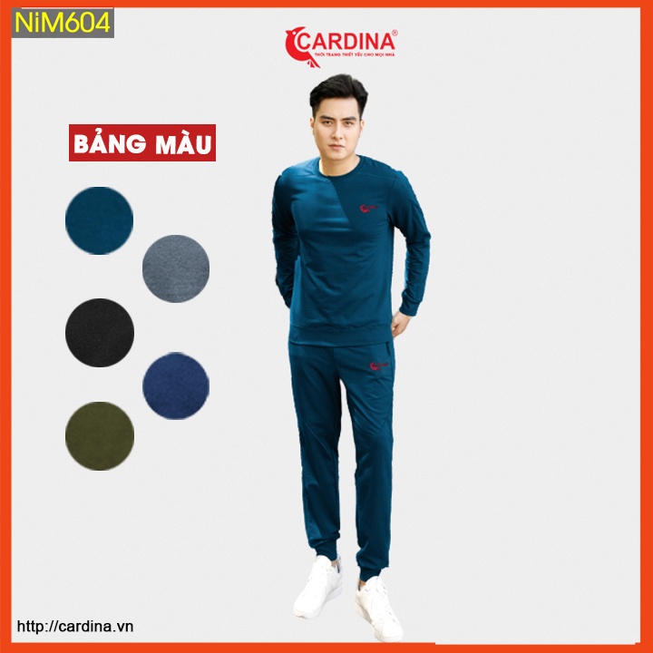Bộ nỉ nam CARDINA chất cotton da cá cao cấp dáng thể thao NiM6.