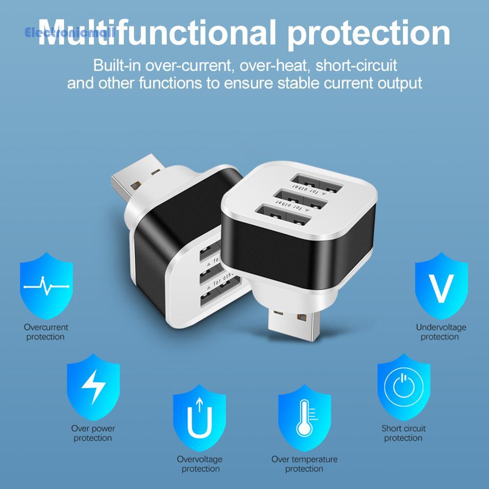 Bộ Chia 3 Cổng Usb 2.0 Kiêm Sạc Điện Thoại Có Đèn LED Báo Hiệu
