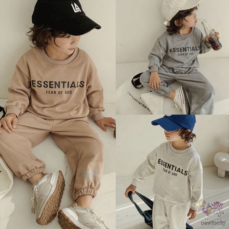 Bộ Áo Hoodie In Chữ + Quần Dài Thời Trang Hàn Quốc Cho Bé