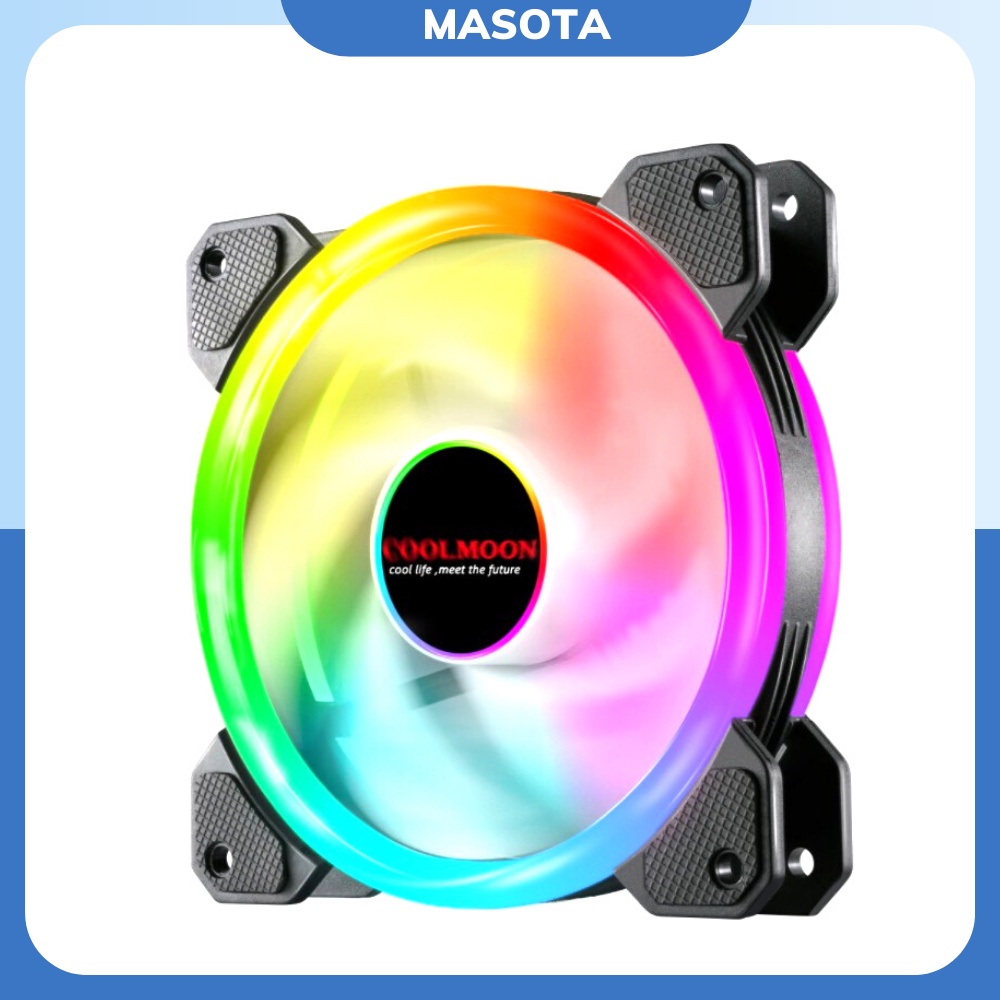 Quạt tản nhiệt Fan led RGB case 12cm hub cpu pc MASOTA
