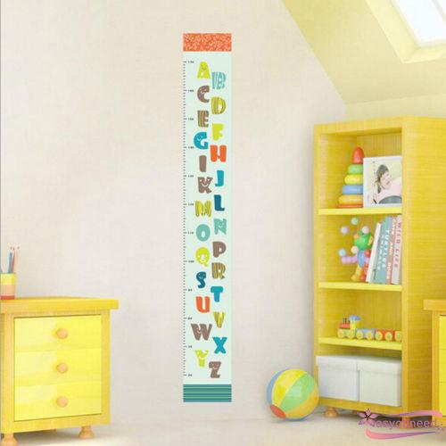Sticker dán tường dạng bảng chữ cái đo chiều cao cho bé
