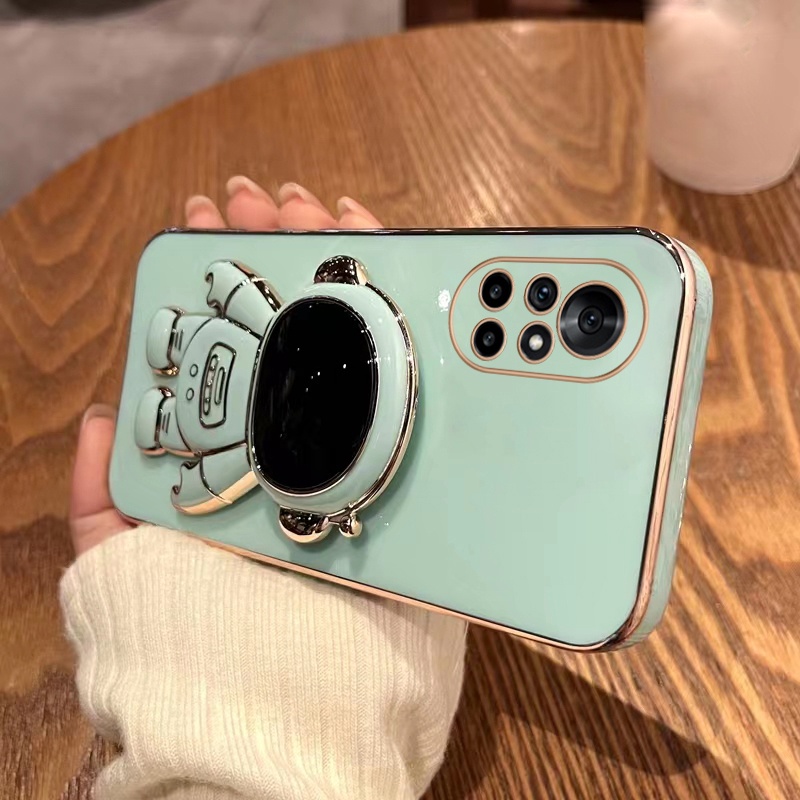 Ốp Điện Thoại Silicon Dẻo Mạ Màu Hình Phi Hành Gia Sang Trọng Cho Huawei P20 P30 Lite P40 P50 Pro Nova 3e 4e