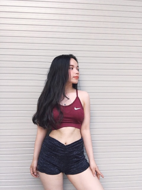 Áo Bra Tập Gym NK Cổ Tim Form Đẹp Màu Cực Tây