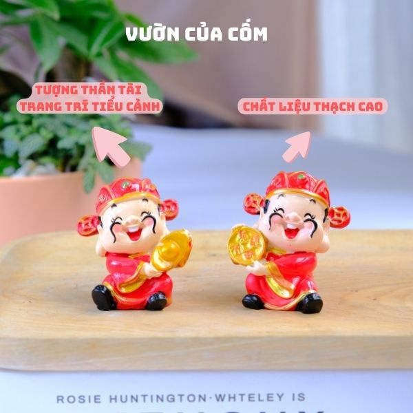 Tượng ông thần tài phong thủy trang trí tiểu cảnh sen đá , cây cảnh , thủy sinh . Kíck thước 3,5 x 5 cm