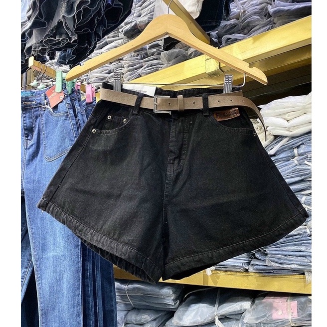 Quần short jean lưng cao quần đùi jean dáng xoè siêu xinh hàng loại xịn chất đẹp