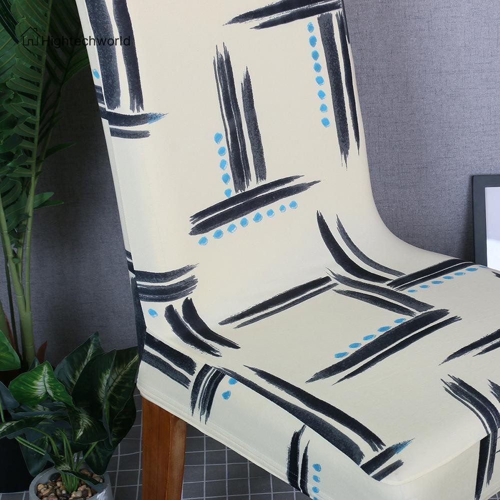 Hightechworld Graffiti Printed Stretch Chair Cover Restaurant Banquet Elastic Seat Covers