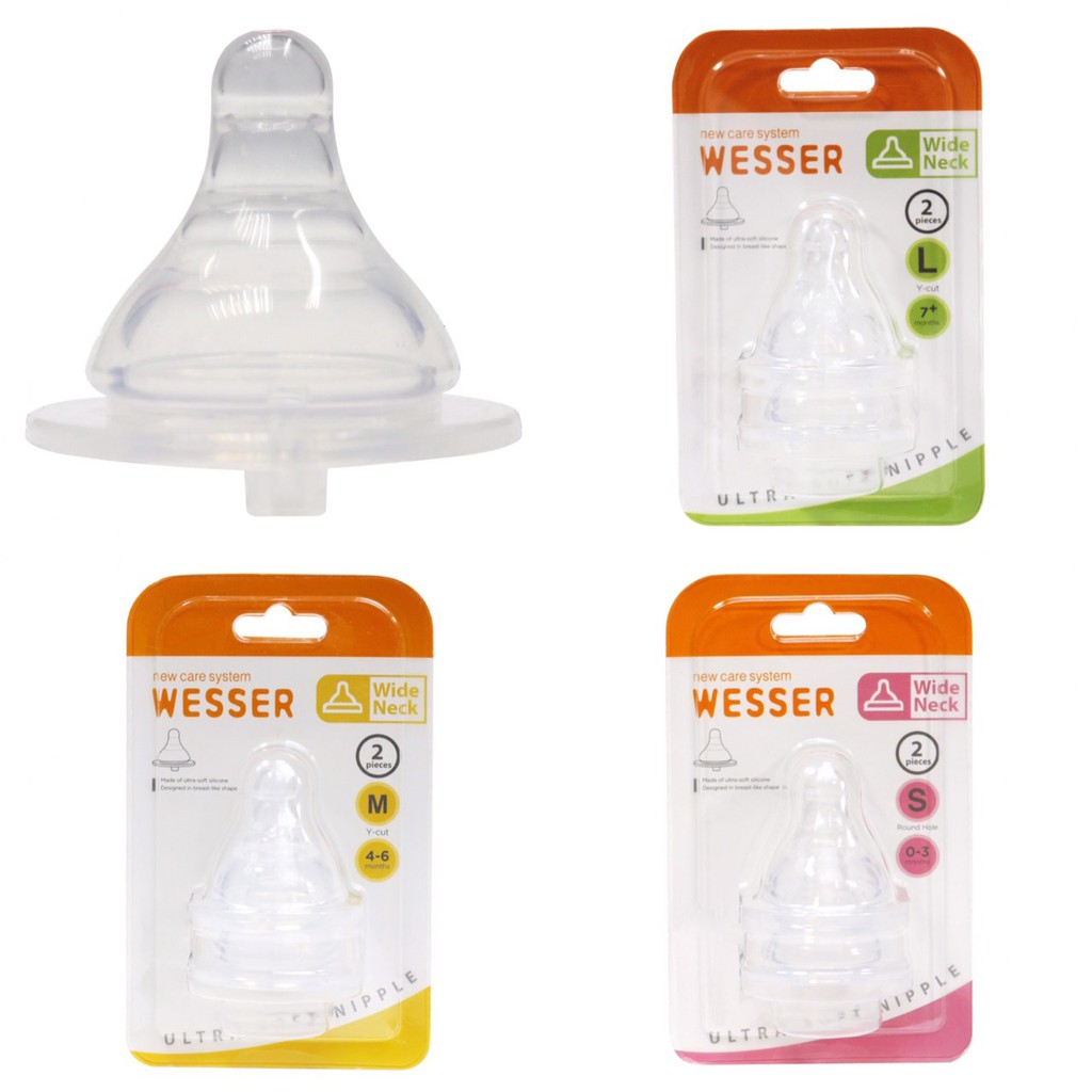 Núm vú cổ rộng silicon siêu mềm WESSER PP/PPSU