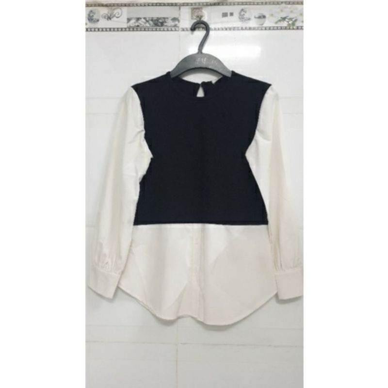 Áo phối đen trắng sz s thanh lý