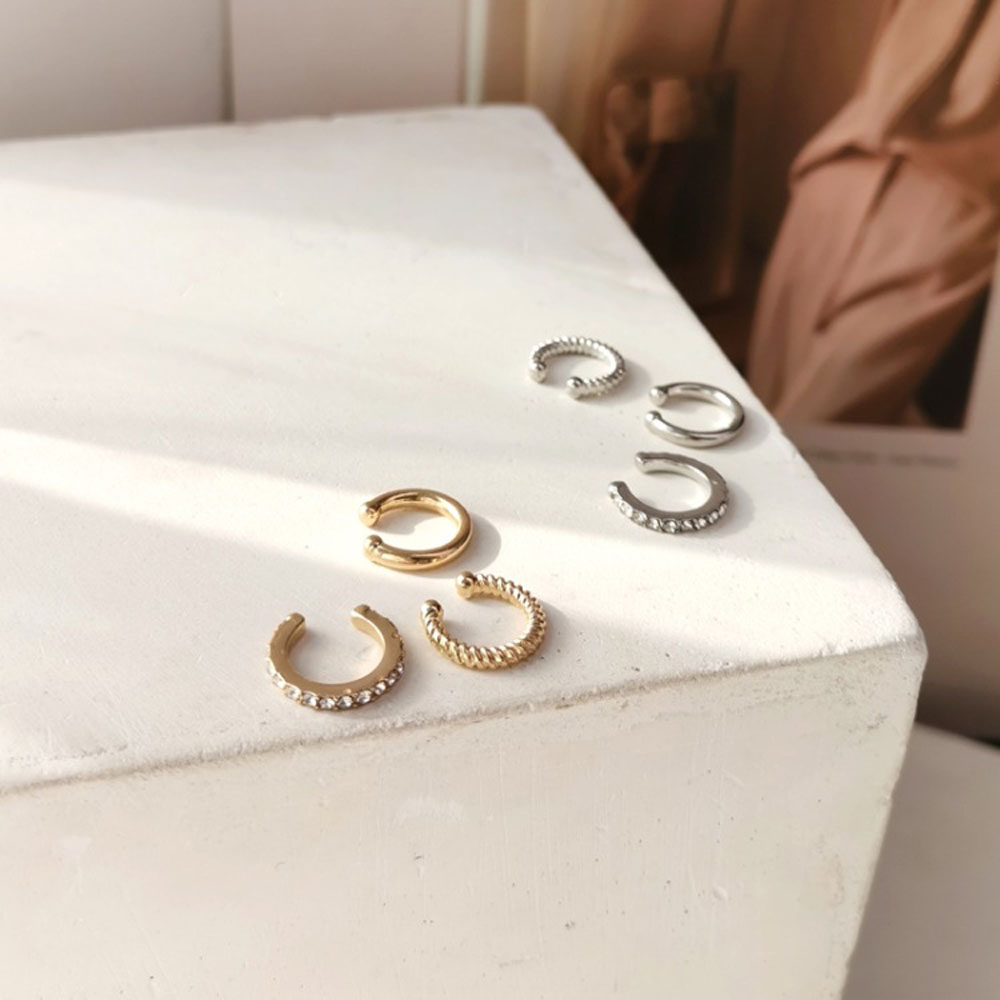 Bộ 3 khuyên tai đính đá nhiều màu sắc phong cách thời trang cho nữ