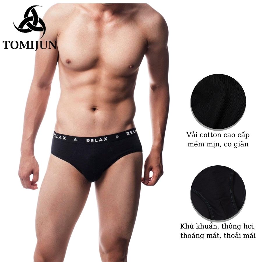 Quần sịp nam tam giác TOMIJUN Quần lót nam cotton cao cấp, co giãn 4 chiều, thấm hút cực tốt, cực thoáng mát