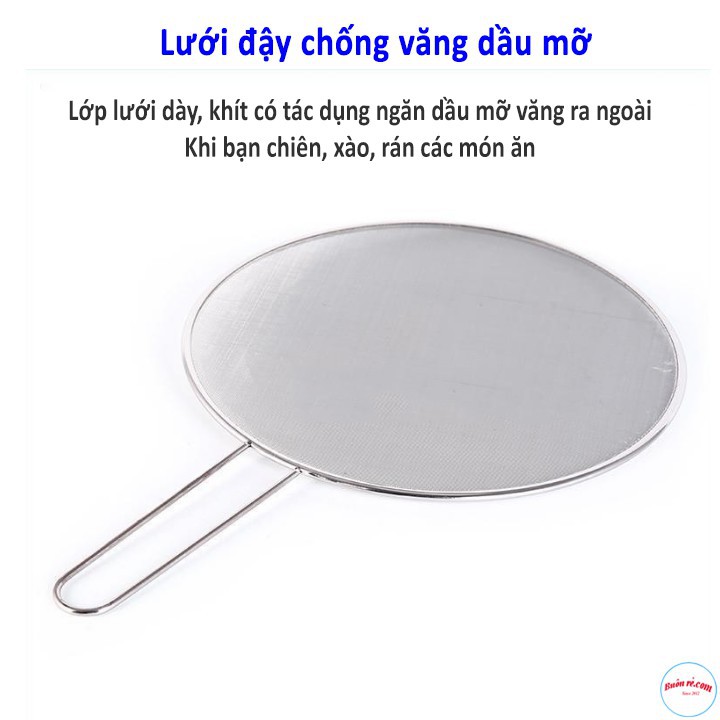 Vỉ đậy chống văng dầu mỡ khi chiên rán bằng thép không gỉ, tấm chắn dầu mỡ tiện ích cho nhà bếp