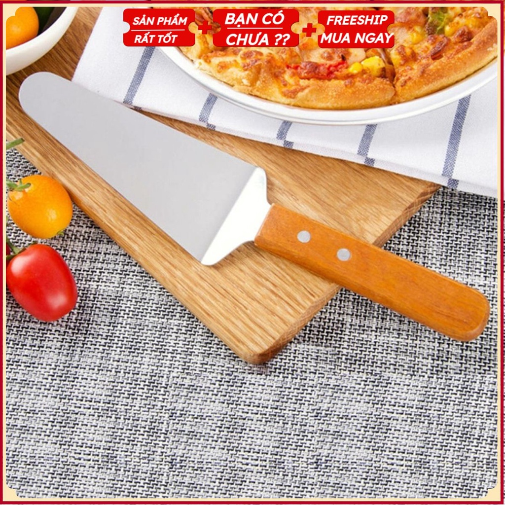 Xẻng Xúc Bánh Kem - Cây Nâng Bánh Pizza Cán Gỗ Chuyên Nghiệp
