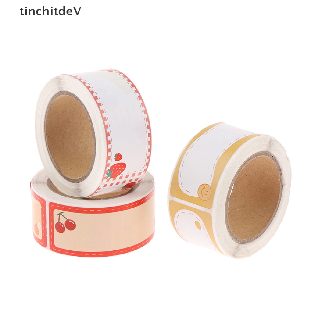 Cuộn 120 Nhãn Dán Ghi Tên Chai Lọ Họa Tiết Hoạt Hình Dễ Thương