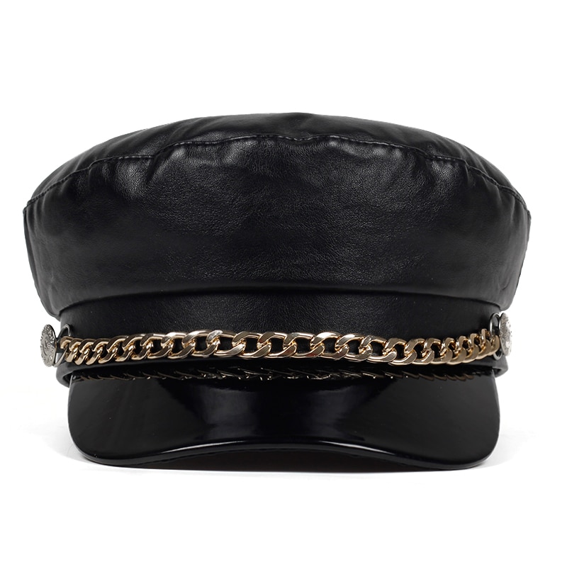 Mũ nồi beret màu trơn có dây cột thời trang đường phố dành cho nữ