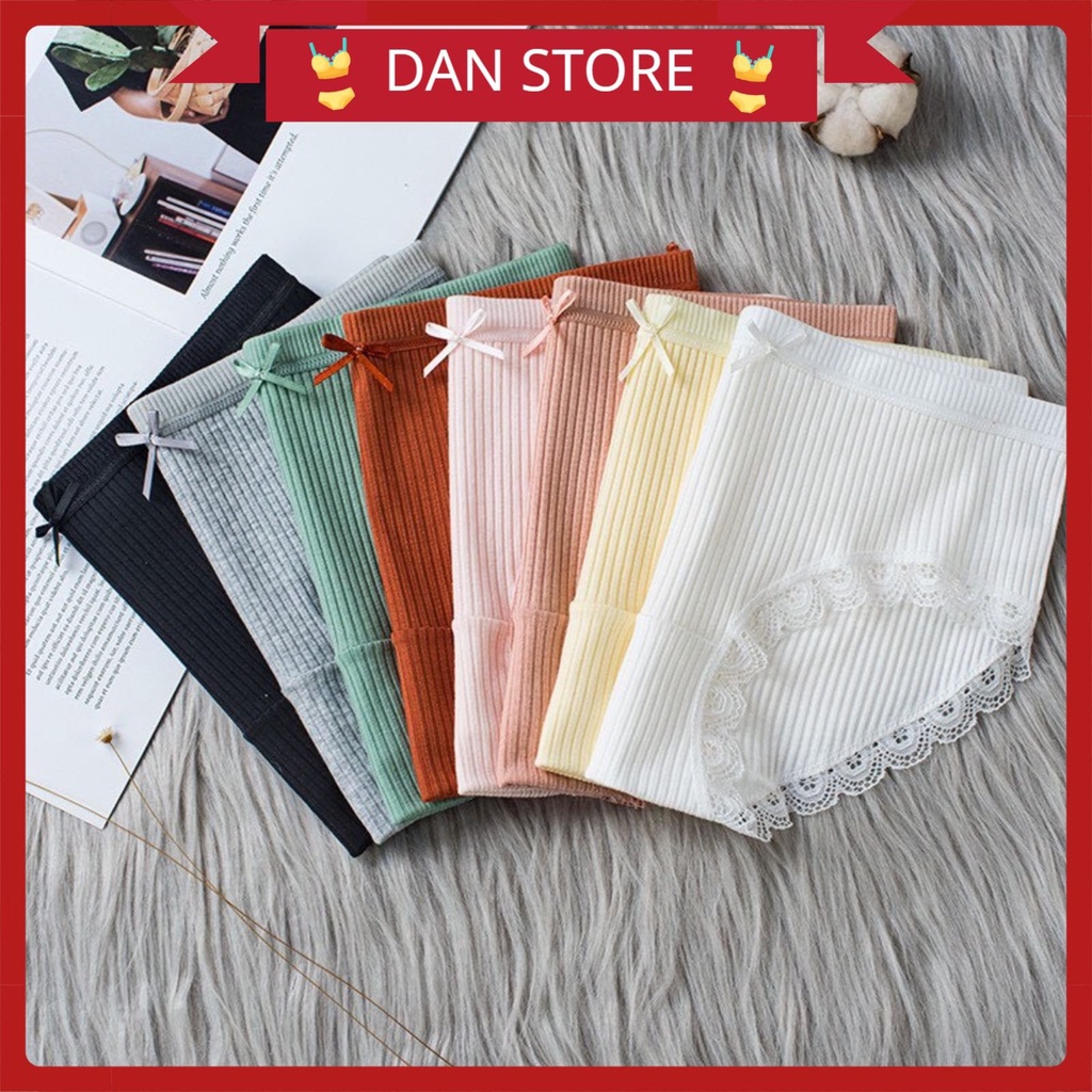 Quần Lót Cotton - Quần Lót Nữ cotton gân tăm viền ren siêu mềm mịn thoáng mát DAN STORE MÃ 1778