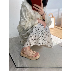 Dép xăng đan dây chéo khuy cài đế độn êm 4 cm