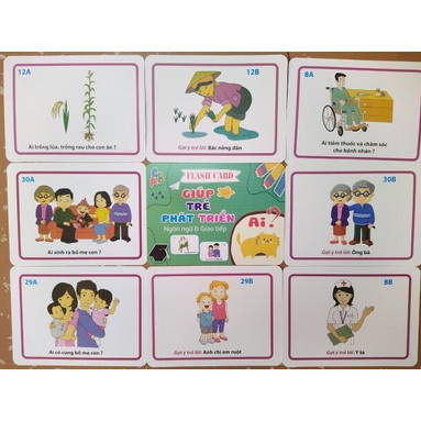 Bộ thẻ học cỡ to giúp trẻ phát triển tư duy, ngôn ngữ và giao tiếp trọn bộ 300 câu hỏi và trả lời Hibaby Plus